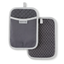 Charcoal Gray Silicone Cotton Pot Holder Set, 2-Piece