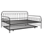 Black Metal Full Daybed with Trundle and Slats