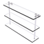 Satin Chrome 22" Triple Tiered Glass Wall Shelf