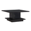 Black Square Wood Coffee Table with Hidden Storage