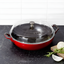 Cherry Red Cast Iron 3.5-Qt Braiser with Glass Lid