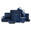 Navy Blue Square Porcelain 24-Piece Dinnerware Set