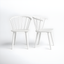 Transitional White Solid Wood Spindle Side Chair, Set of 2