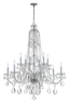 Polished Chrome 12-Light Crystal Candle Chandelier