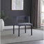 Gray Velvet Upholstered Dining Chair with Matte Black Legs