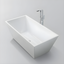 White Freestanding Acrylic Soaking Bathtub with Chrome Drain