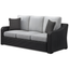 Beachcroft Gray Wicker Three-Seat Outdoor Sofa with Cushions