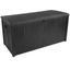 113 Gallon Black Faux Wood Lockable Deck Storage Box