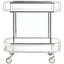 Silva Silver Mirrored 2-Tier Octagon Bar Cart with Casters