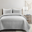 Light Gray Cotton Reversible Full Quilt Set