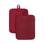 Passion Red Silicone and Cotton Pot Holder Set, 2-Piece