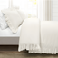 Reyna Off-White Cotton Ruffled King Duvet Cover Set