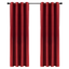 Red Faux Silk Blackout Grommet Window Panel