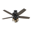 Bennett 52" Matte Black Modern Ceiling Fan with LED Light and Remote