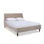 Mink Beige Queen Upholstered Platform Bed with Tufted Headboard