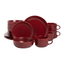 Red Matte Ceramic 16-Piece Dinnerware Set, Service for 4