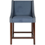 Espresso Wood and Navy Linen 23'' Transitional Counter Stool