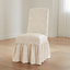 Neutral Floral Cotton Twill Ruffled Dining Chair Slipcover