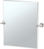 Small Rectangular Frameless Bathroom Vanity Mirror with Polished Nickel Brackets