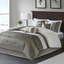 California King Natural and White Microfiber Comforter Set