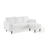 Revive 55'' White Polyester Sectional Sofa with Removable Cushions