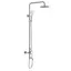 Brushed Stainless Steel Wall Mounted Outdoor Shower with Handheld and Rain Head