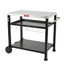 Feasto Black Stainless Steel Three-Shelf Movable Food Prep Cart