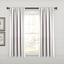 Gray Striped Cotton Blend Light-Filtering Curtain Panels, 42"W x 63"L