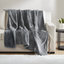 Gray Electric Heated Reversible Fleece Sherpa Throw Blanket