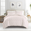 Twin/Twin XL Pink Floral Microfiber Duvet Cover Set