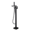 Matte Black Brass Floor-Mounted Freestanding Tub Filler