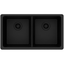 Black Quartz Double Bowl Undermount Kitchen Sink