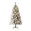 6ft White Flocked Pine Christmas Tree with Warm LED Lights