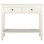 Distressed Cream Wood and Metal Console Table with Storage