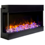 Slim Black 40-Inch Electric Fireplace with Glass Sides