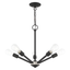 Elegant Black Crystal 5-Light Chandelier with Steel Finish