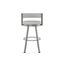 Charcoal Gray 33.75'' Swivel Metal Counter Stool with Round Cushion