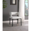 Cream Velvet Upholstered Dining Chair with Matte Black Legs