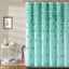 Aqua Fabric Shower Curtain with Handmade Bows