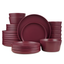 Purple Ceramic 16-Piece Dinnerware Set, Service for 8