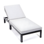 Chelsea Black Aluminum Outdoor Chaise Lounge with Light Grey Cushions