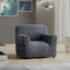 Modern Dark Grey Stretch Fabric Armchair Slipcover - Easy Fit & Stylish