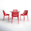 Farrah Red and White 4-Person Plastic Outdoor Dining Set