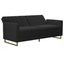 Skylar Black Velvet Tufted Convertible Sofa with Gold Legs