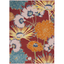 Allur Floral Essence Red Multicolor 5'3" x 7'3" Synthetic Area Rug