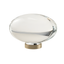 Clear Glass Oval Knob with Golden Champagne Base