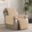 Sand Quilted Stretch Recliner Slipcover with Hook and Loop Closure