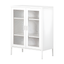 White Metal Mesh 2-Door Accent Cabinet with Adjustable Shelving