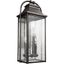 Antique Bronze Seeded Glass 3-Light Rectangular Lantern