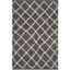 Ivory & Dark Grey Synthetic 5' x 7' Easy-Care Shag Rug